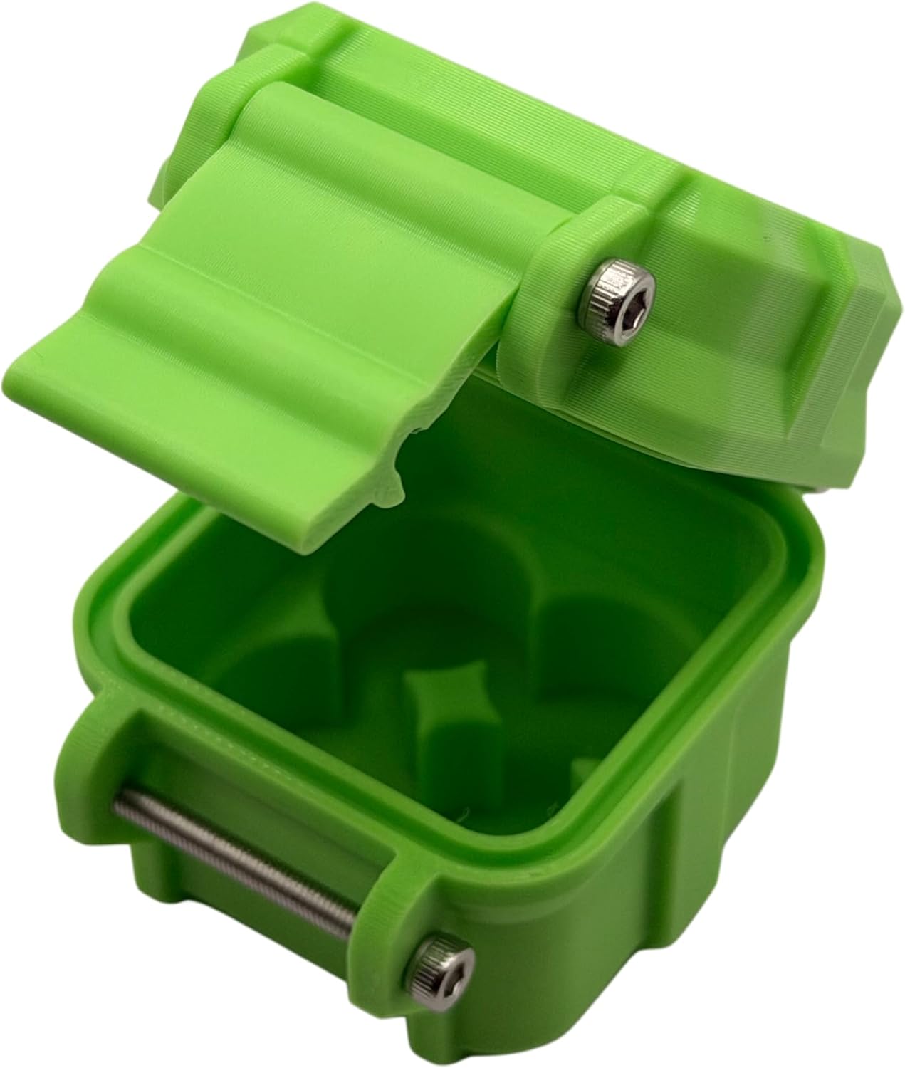Green four-slot vial case